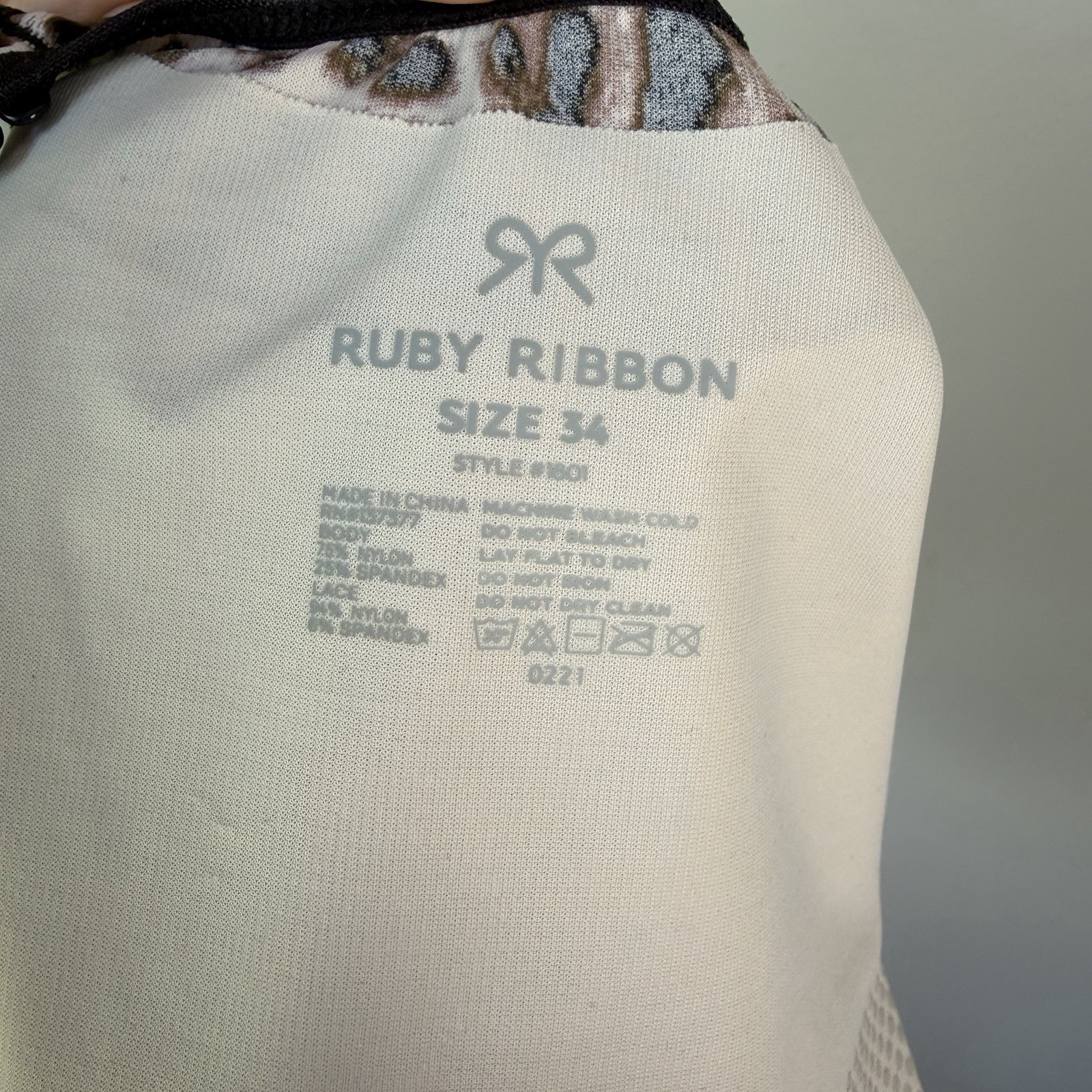 NEW Ruby Ribbon Heritage Lace Demiette Leopard Print Womens Size 32