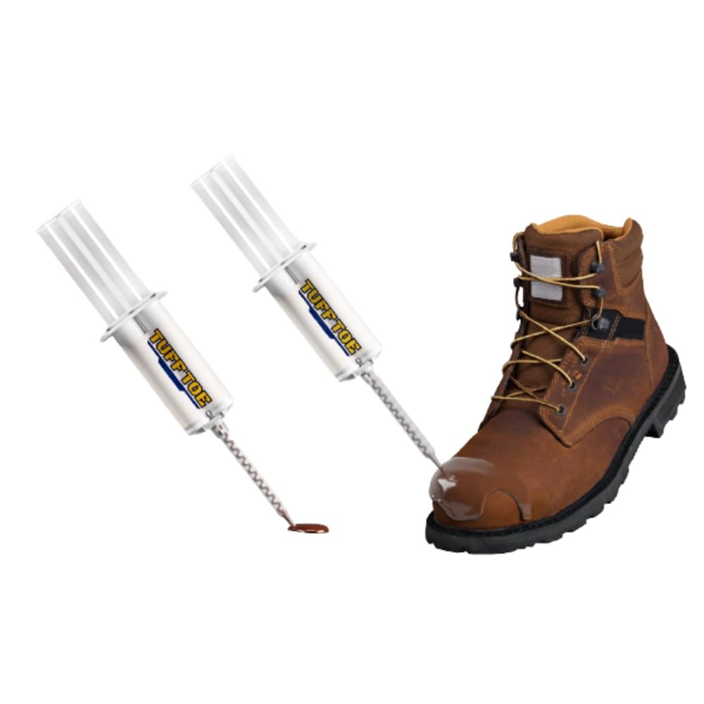 Work Boot Toe Protector & 2 Pack, Liquid Adhesive Shoe Glue for 2-Pack, Brown