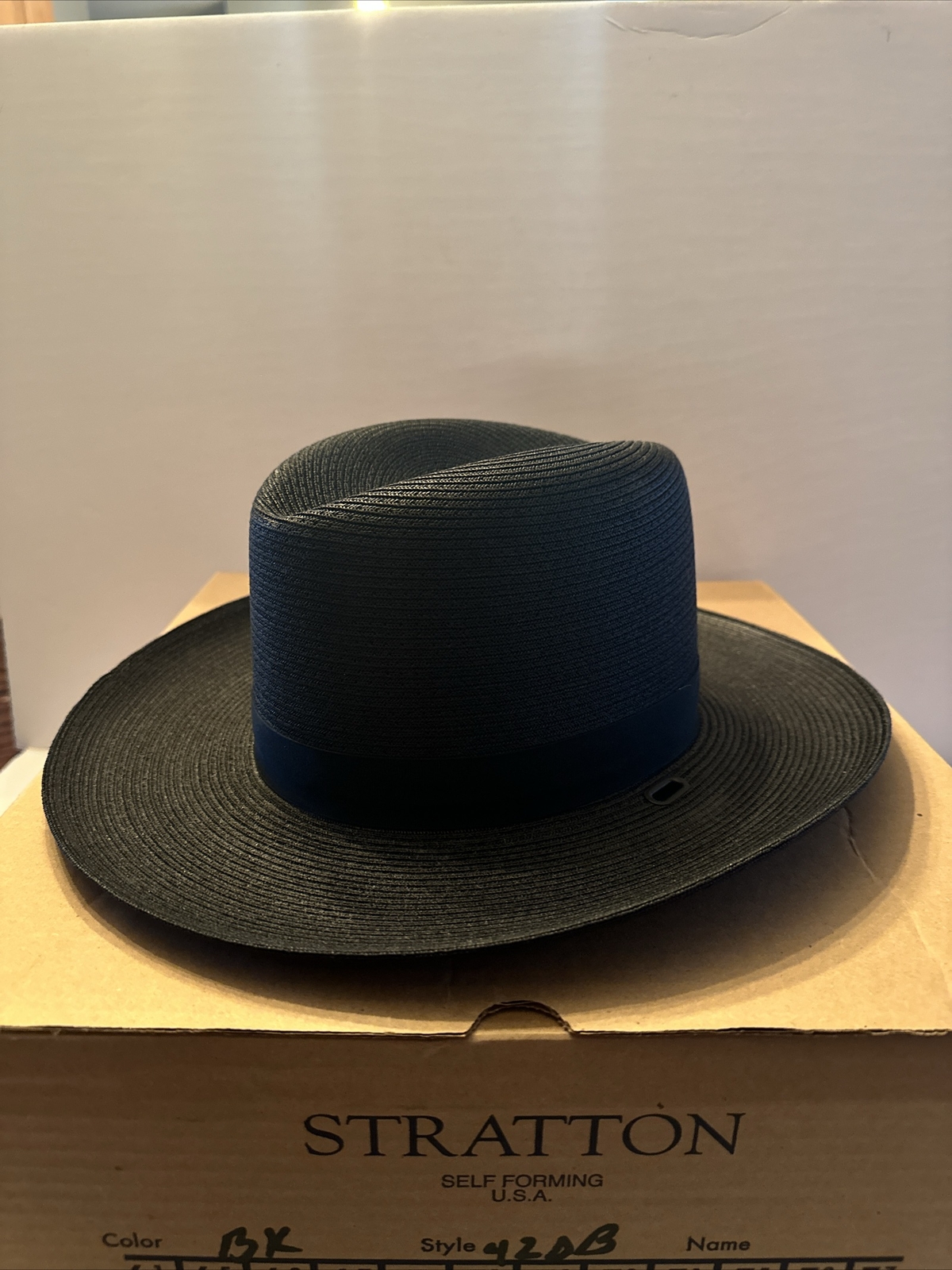 NEW Stratton Sheriff Style Straw Hat 42DB Double Brim Oval BLACK *Multiple Sizes