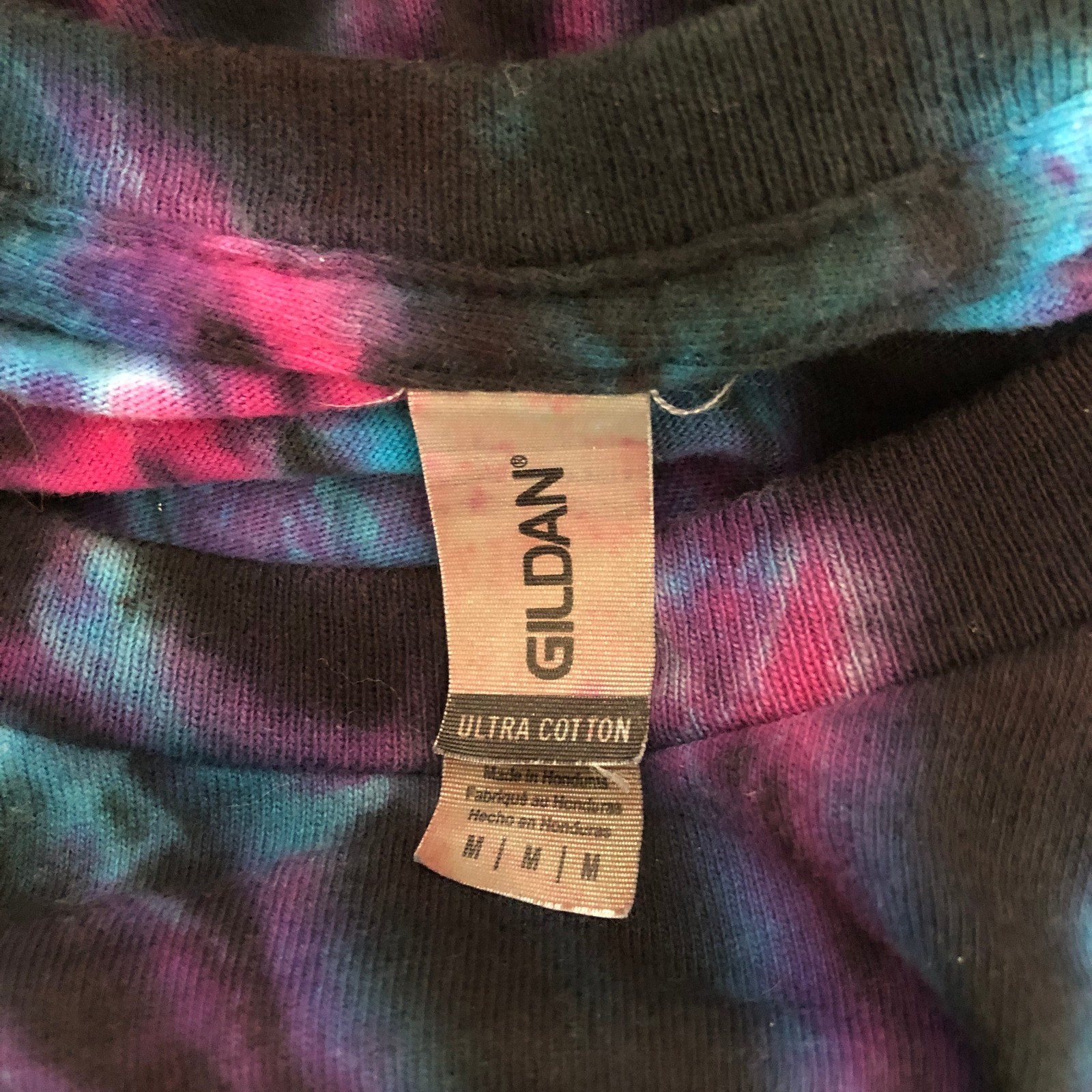 Tie Dye T Shirt Gildan Sz M Ultra Cotton Straight Fit Pre-Owned VGC