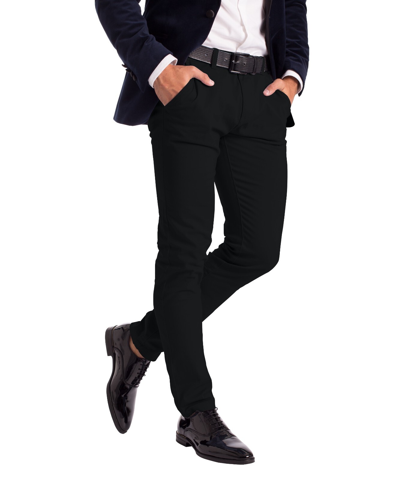 Stretch Chino Slim Fit Mens Relaxed Casual Cotton Dress Skinny Pants Size 30-40