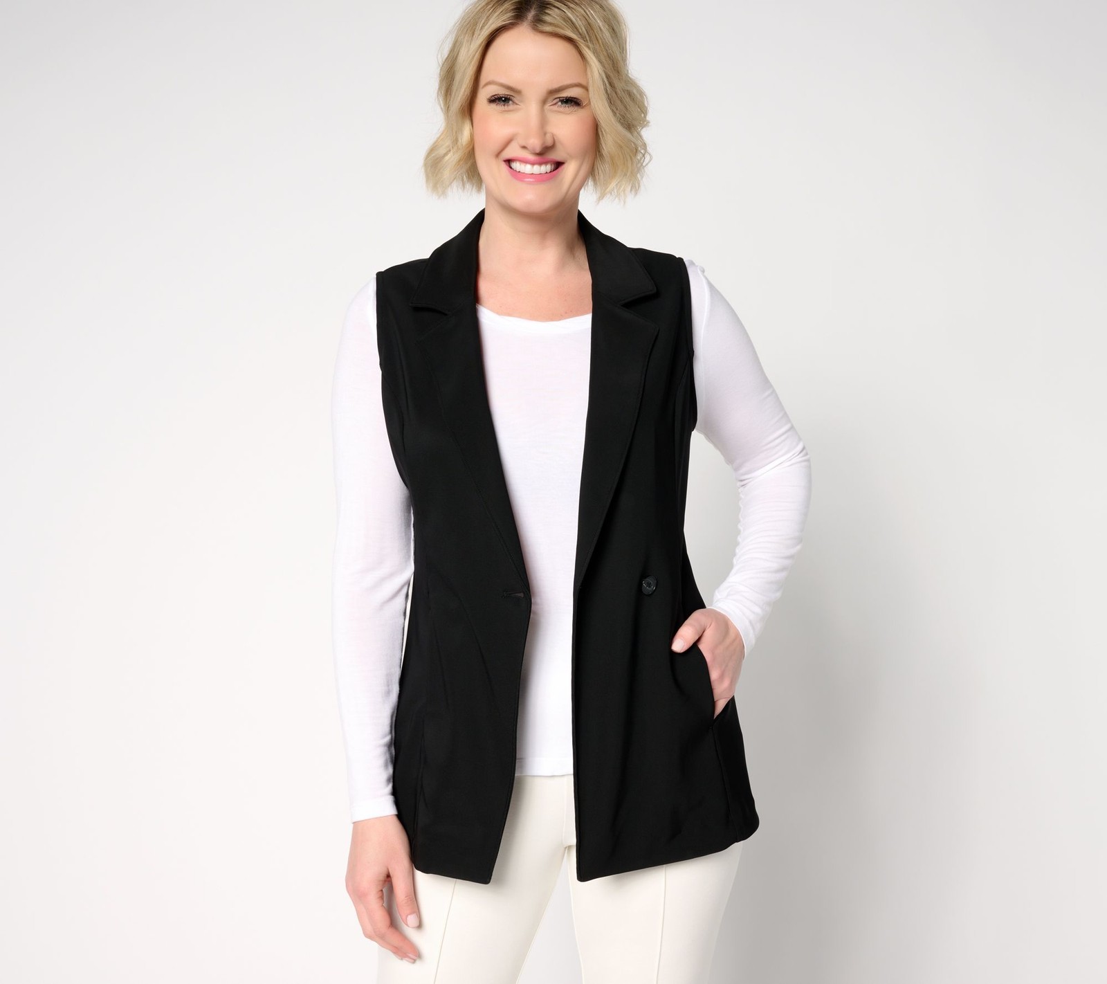 Women Control Women’s Jacket Sz XL Euro Knit Vest Black A681569