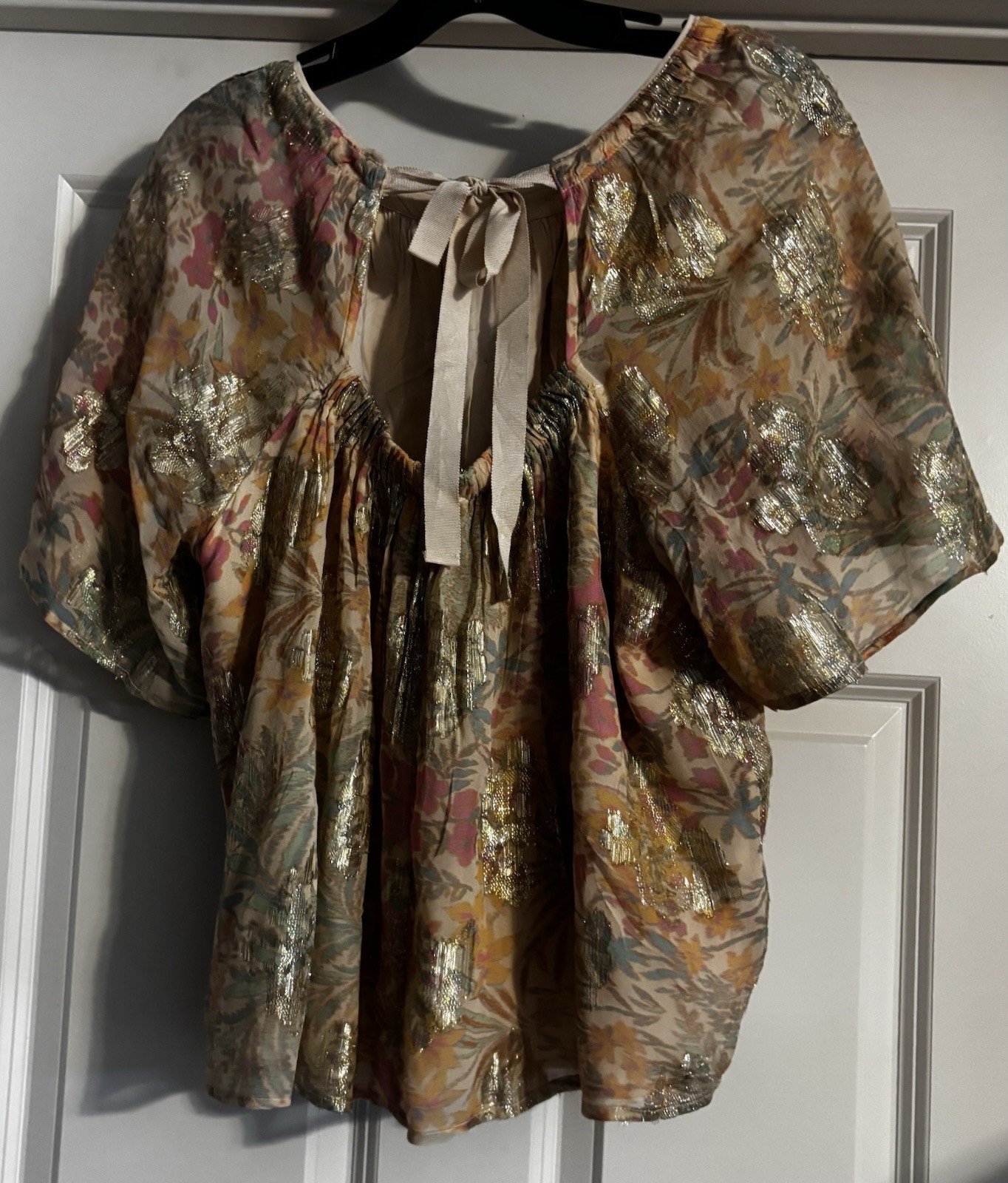 NWT Loft Old Money Shimmer Tie Back Quiet Luxury Mob Wife Glam Size L