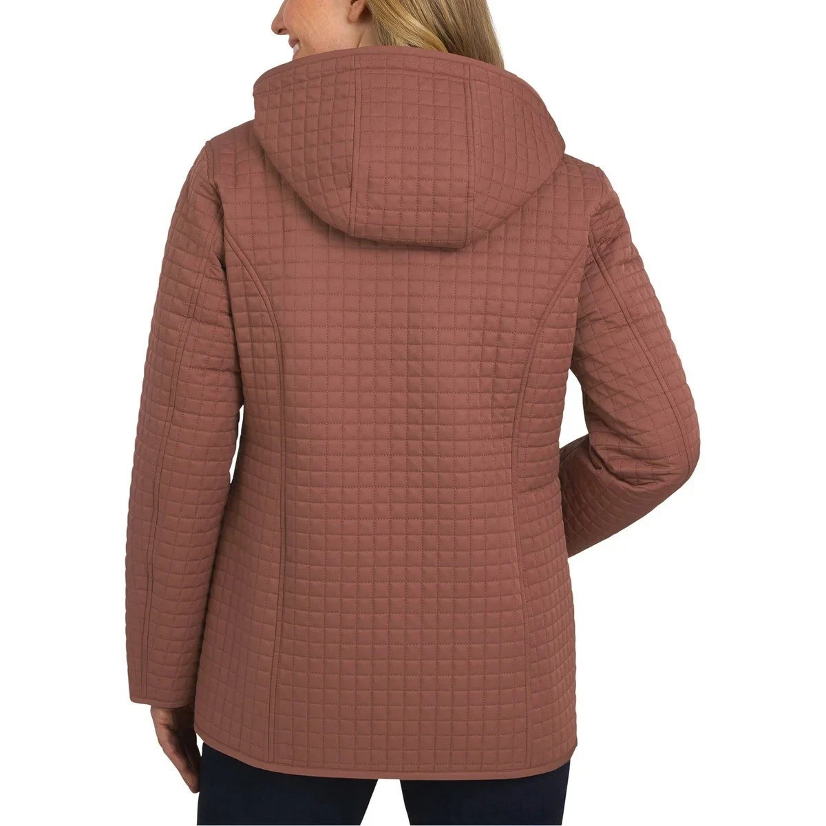 Lands’ End Women’s Inside Pocket Adjustable Hood Quilted Jacket, Red, Size L