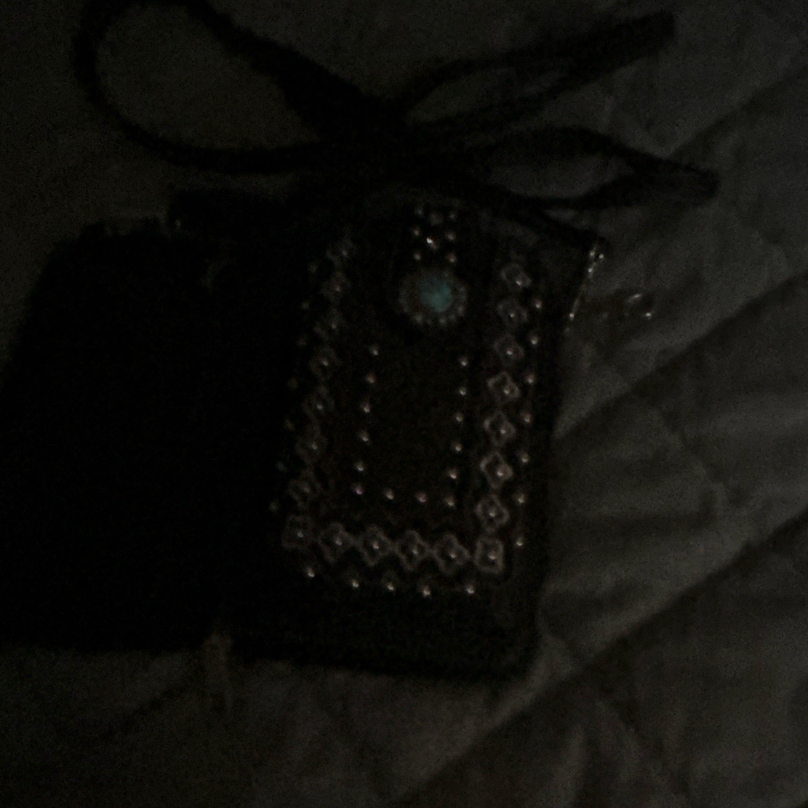 Black Small Western Cowgirl Studded Crossbody Bag Zip Closure Detachable Strap