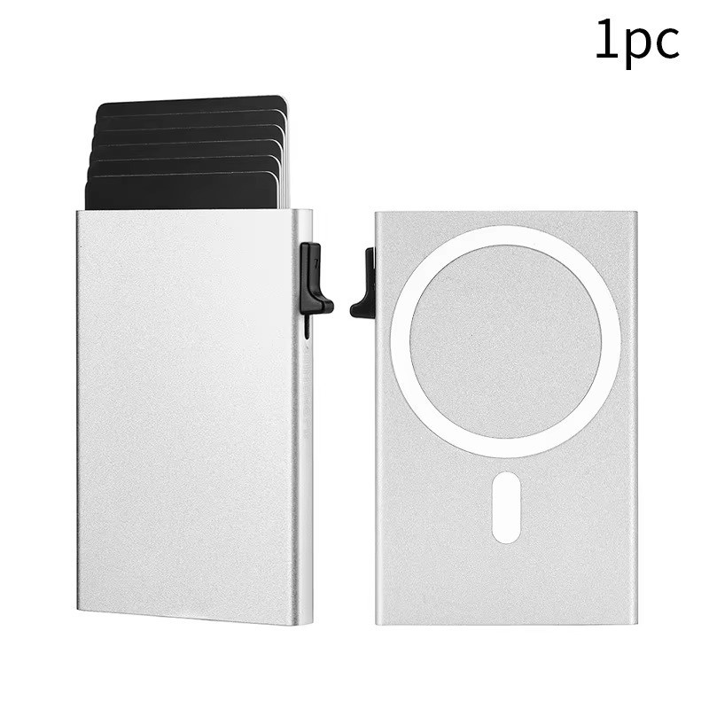 Magnetic RFID Blocking Wallet Pop Up Card Holder Aluminum Slim Wallet for Men