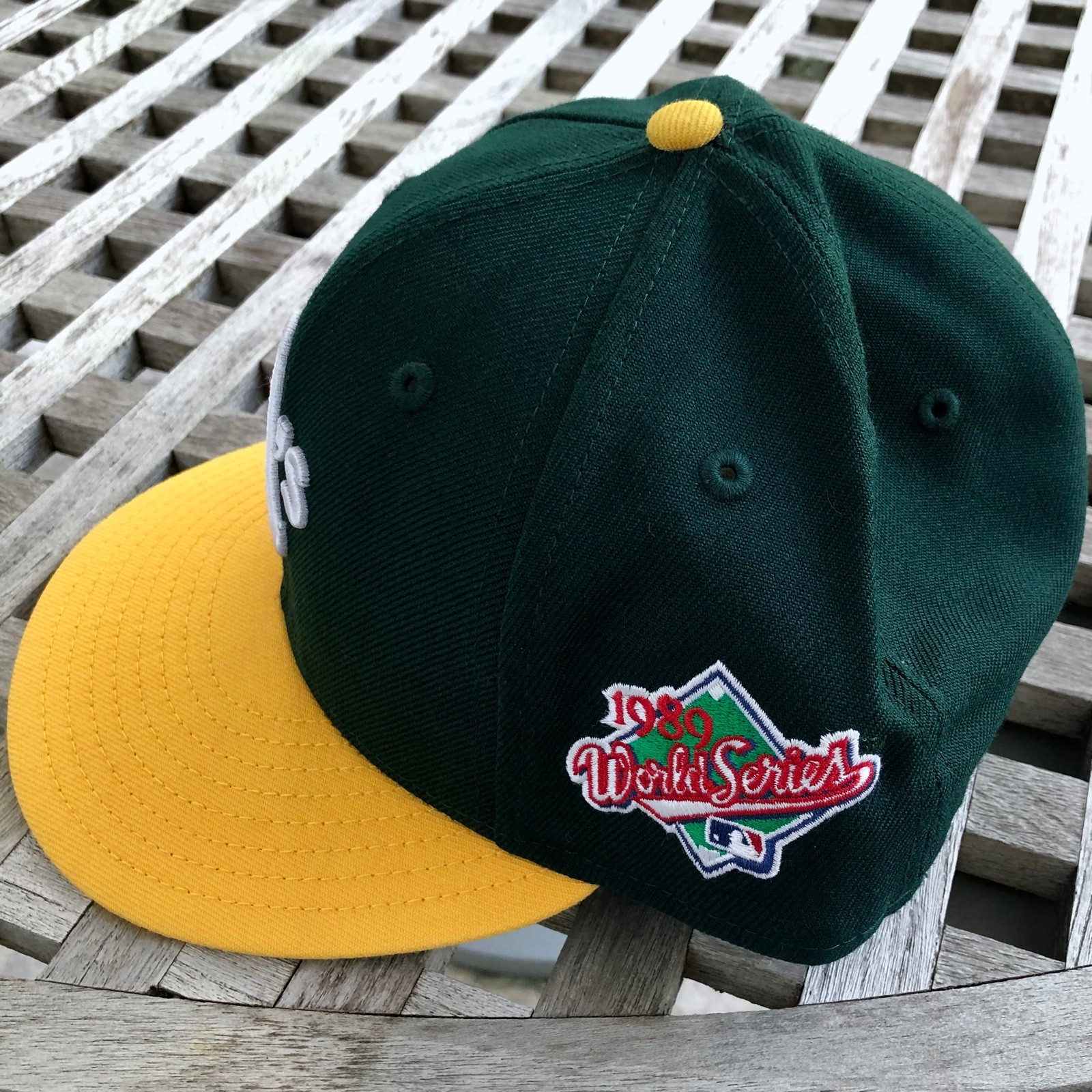 Oakland Athletics A’s 1989 WS Patch New Era 59FIFTY 2 Tone Wool Hat 7 3/8