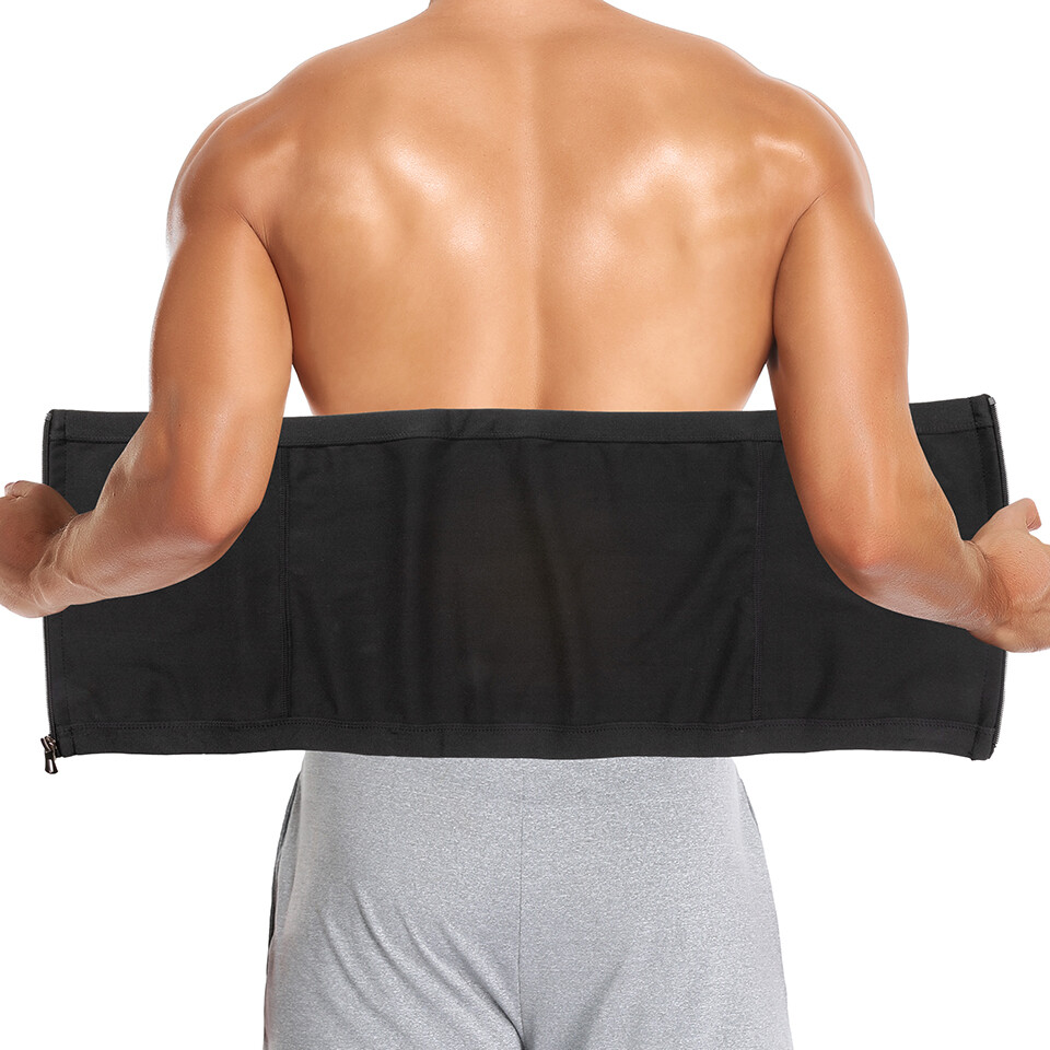 Mens Waist Trainer Abdomen Reducer Sauna Body Shaper Sweat Trimmer Belly Belt