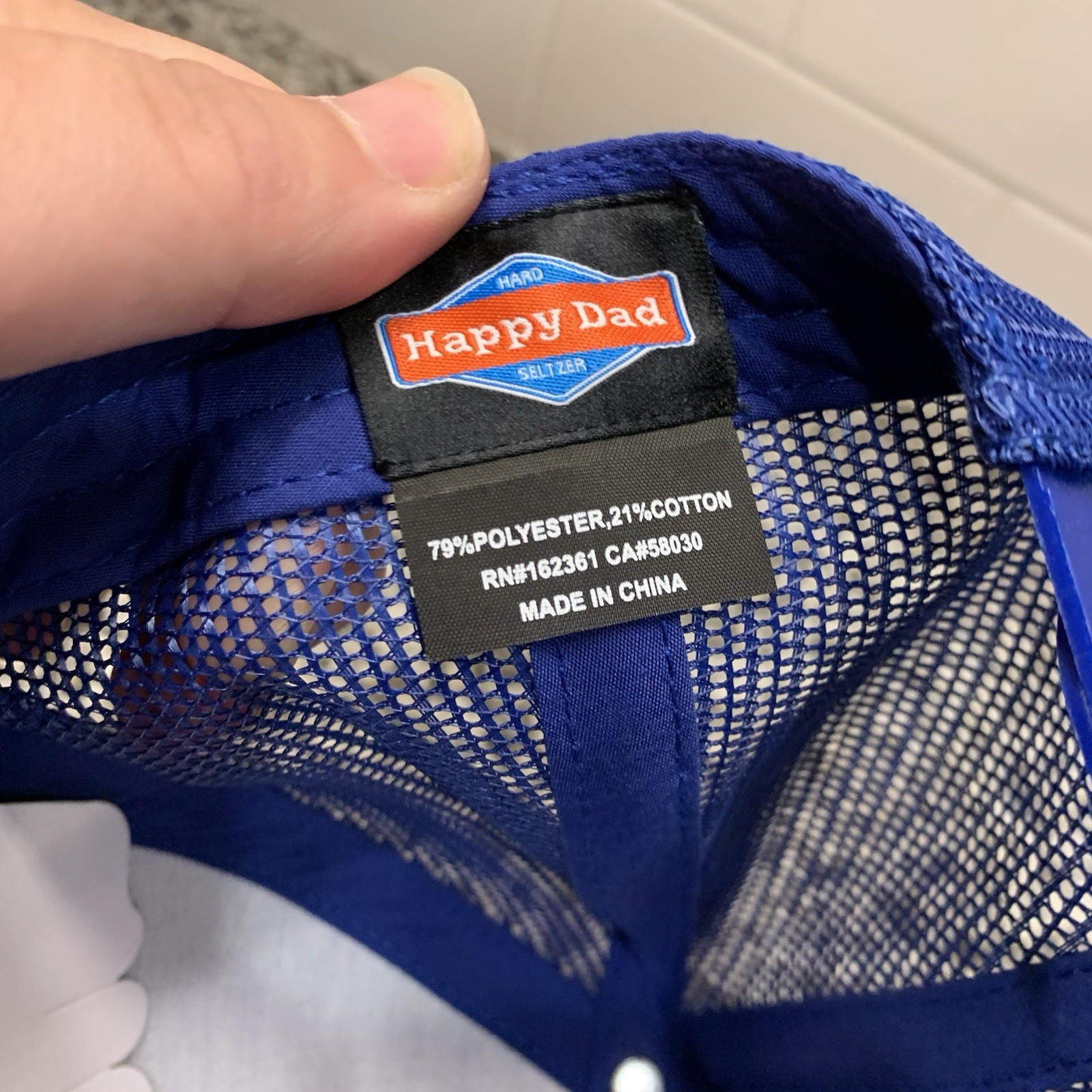 Happy Dad Hard Seltzer Trucker Hat Blue Mens Snapback Mesh Back BRAND NEW