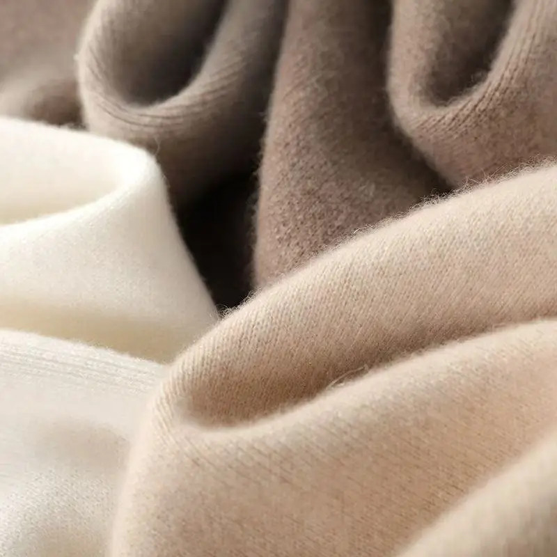 Women Merino Wool Wide Leg Pants Soft Warm Cashmere Knit Trousers Winter Casual