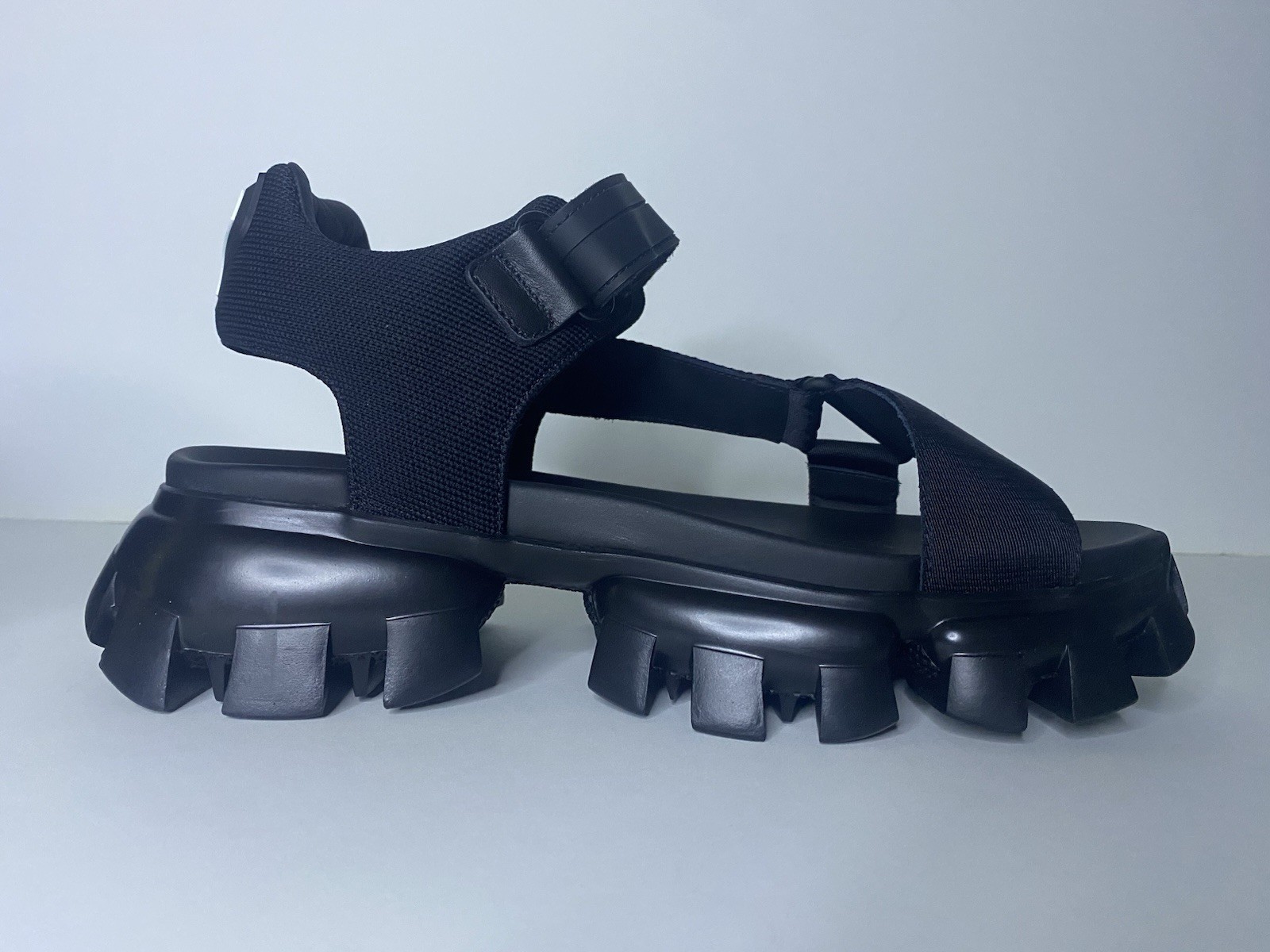 Men’s Size 10 US (9 UK) PRADA Lug-Sole Sport Sandals New In Box Black