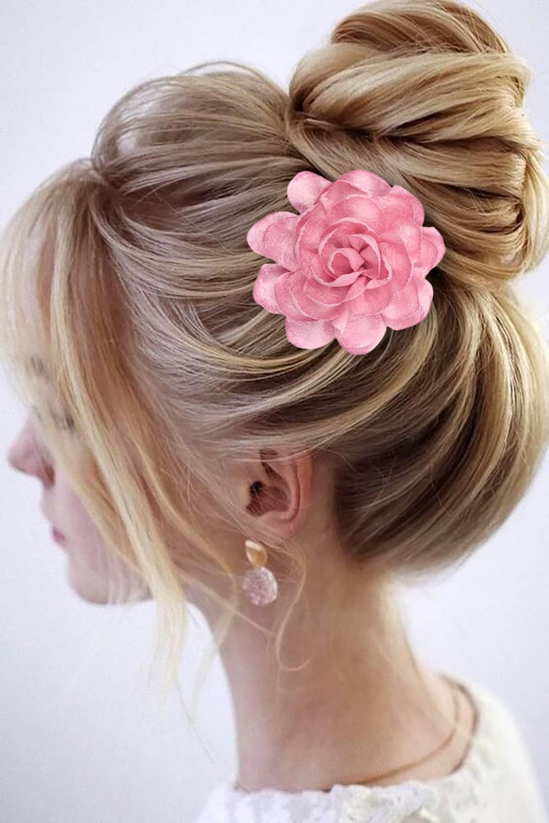 Handmade Satin Fabric Flower Brooches Lapel Pins for Women Vintage Elegant Fl…