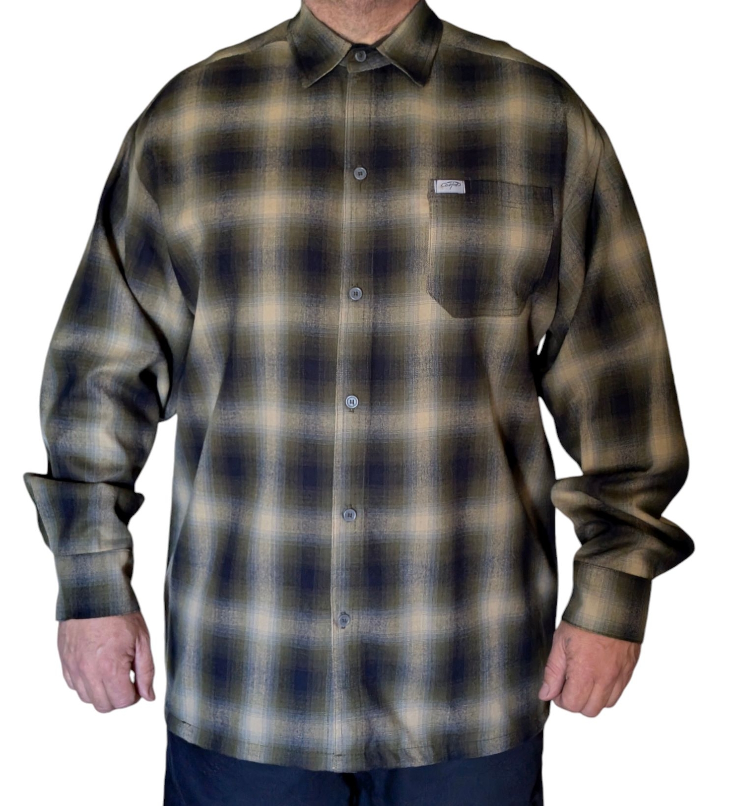 CALTOP OLD SCHOOL FLANNEL VETERANO LONGSLEEVE SHIRT PLAID SM-5X GANGSTER