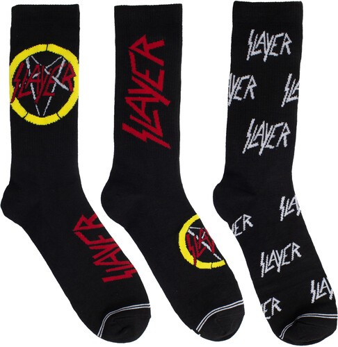 Slayer – Perri’s – Slayer – Crew Socks (3 Pack Collector Guitar Shape Tin) [New