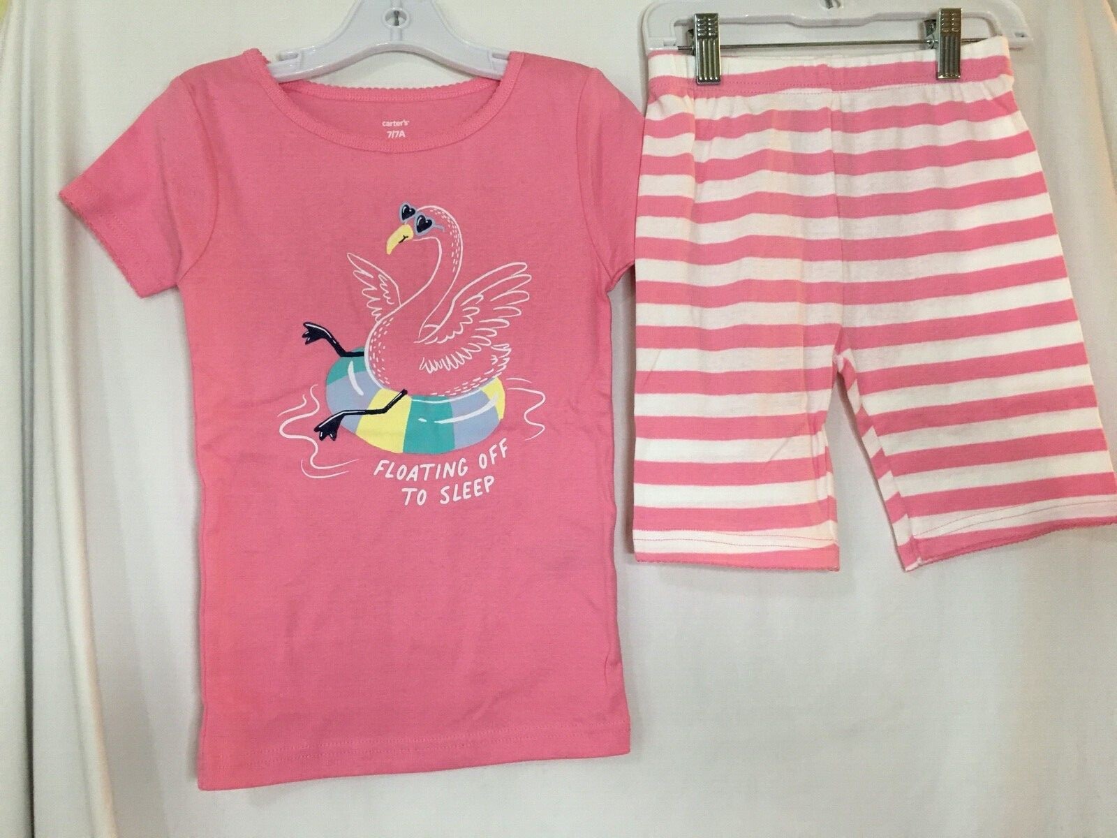New Carter’s Girls Flamingo Pajama Set Snug fit Short Sleeve Shorts many size