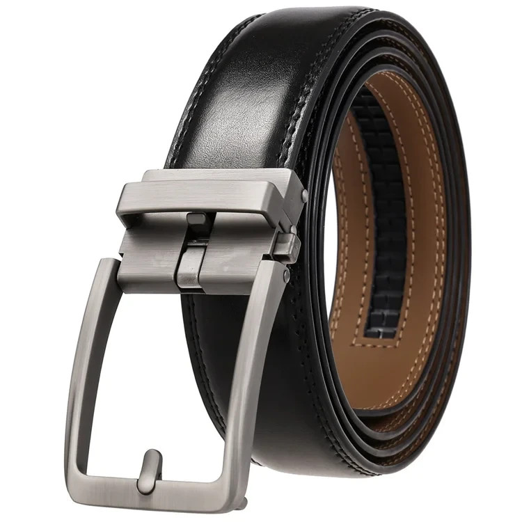 Fashion Men Genuine Cow Leather Belt Automatic Rachet Belt for Business Man