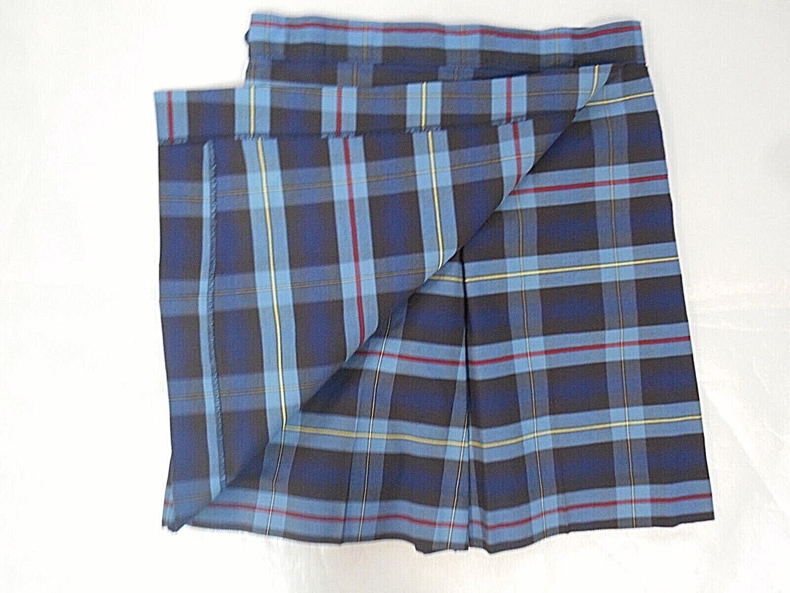 Girls A+ Blue & Red Plaid Long Kilt Uniform Skort Jr. & 1/2 Sizes 6 1/2 – 7 Jr.