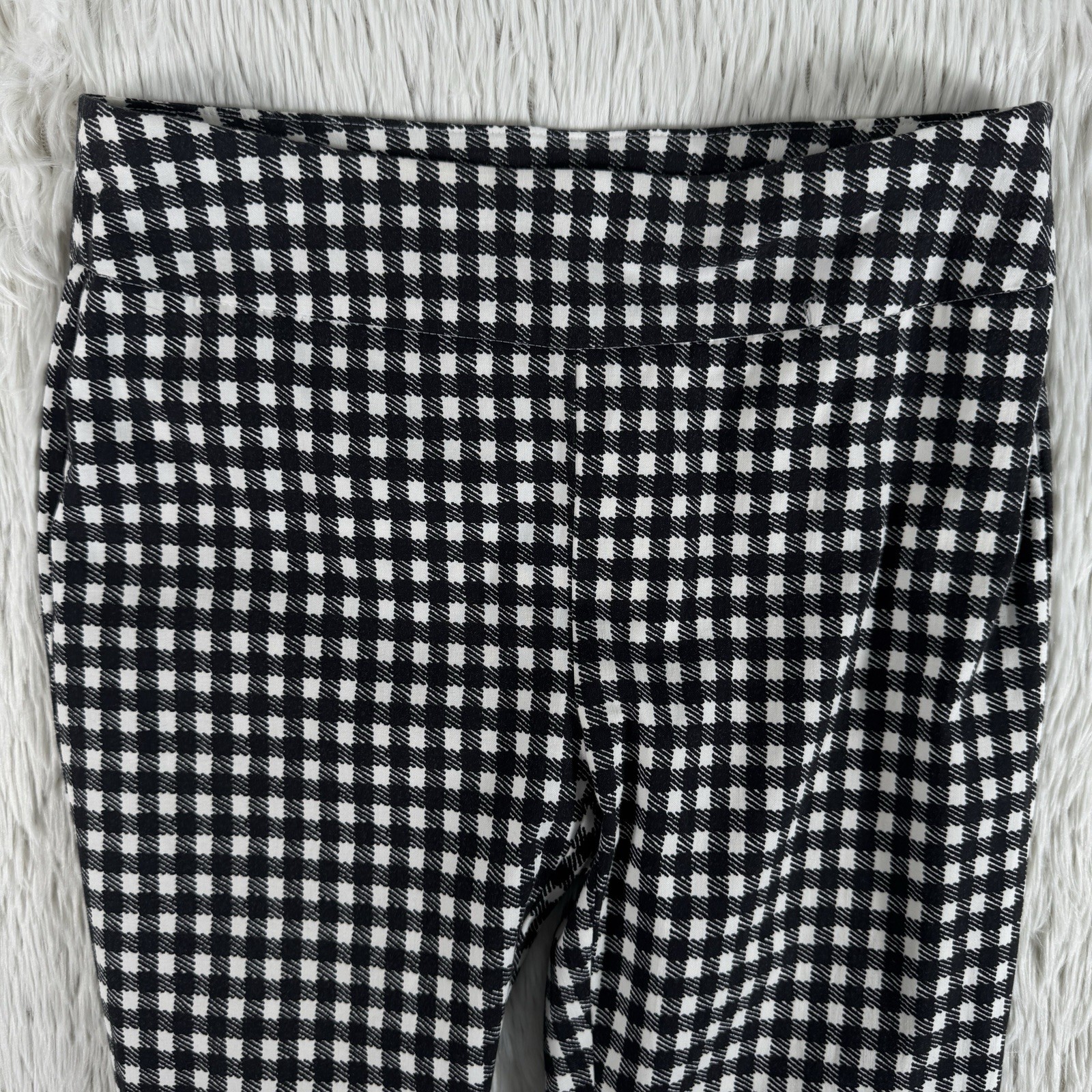 Chico’s Black White Checkered High-Rise Skinny Ankle Pants Women’s Size 00 US 2