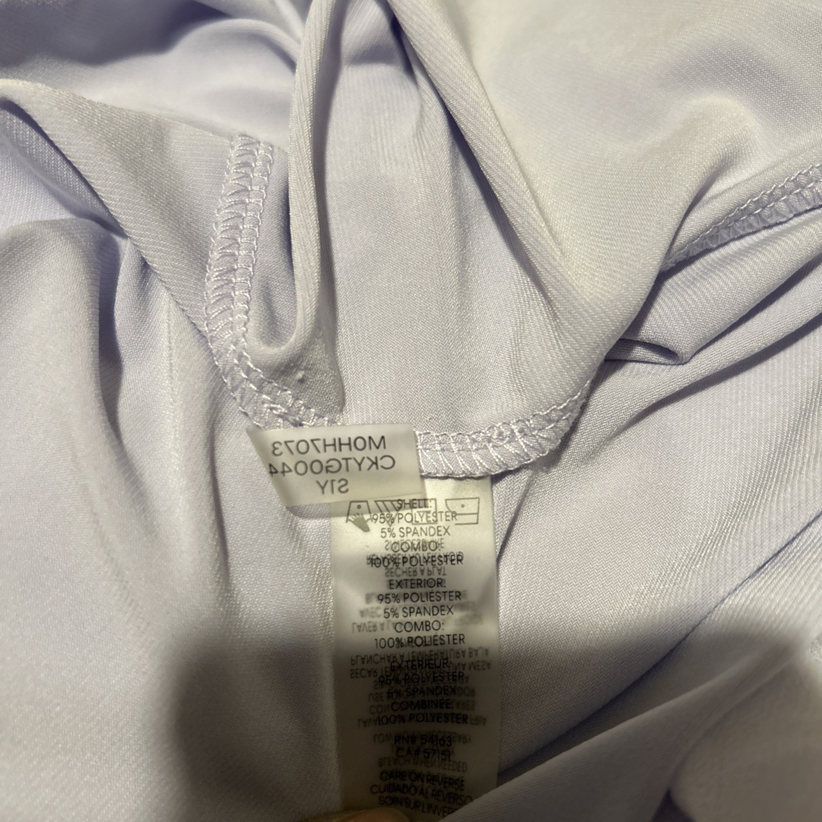 Calvin Klein Size Large Top lavender purple blouse square neck sheer sleeve
