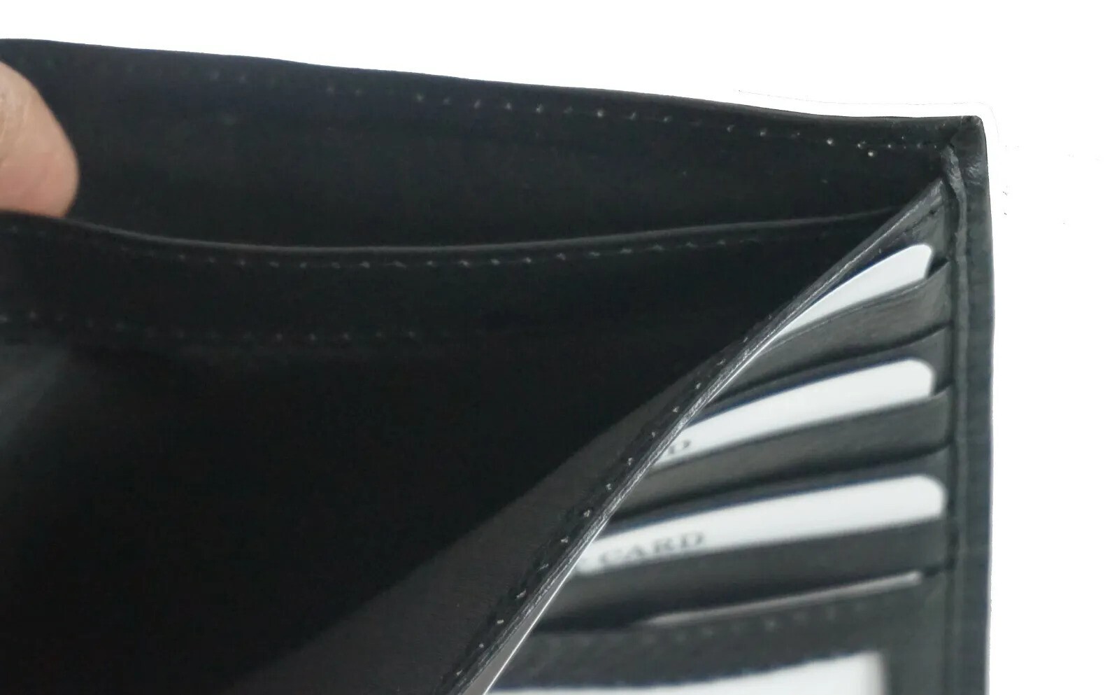 Men’s Genuine Leather Bifold Wallet Slim Hipster Cowhide Credit Card-ID Black