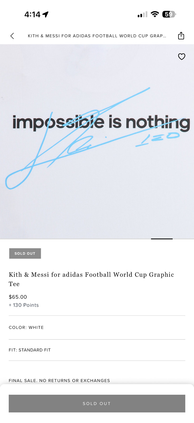 Kith & Messi for adidas Football World Cup Graphic Tee Size L – IN HAND