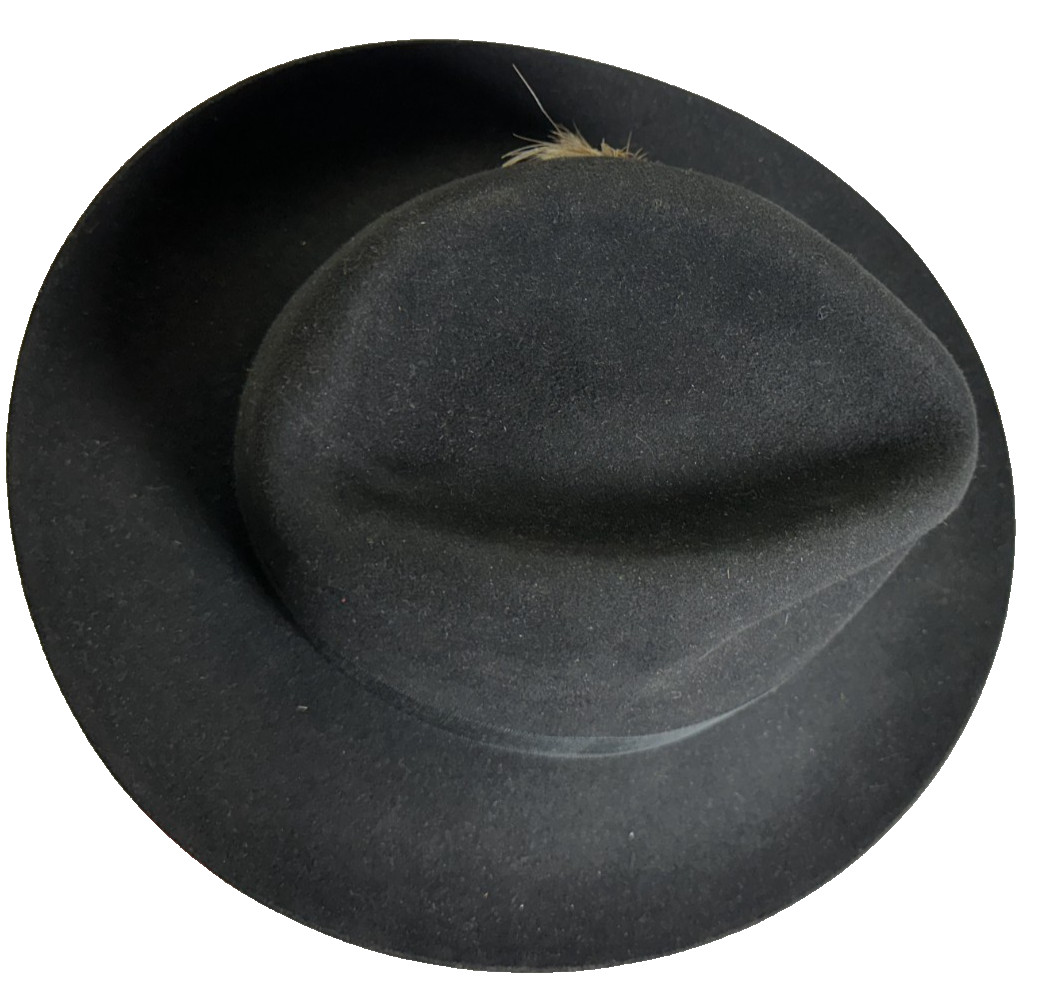 VINTAGE MAYSER CLASSIC Hutmacher Seit 1800 FEDORA BLACK GERMANY SIZE 57 – PREOWN