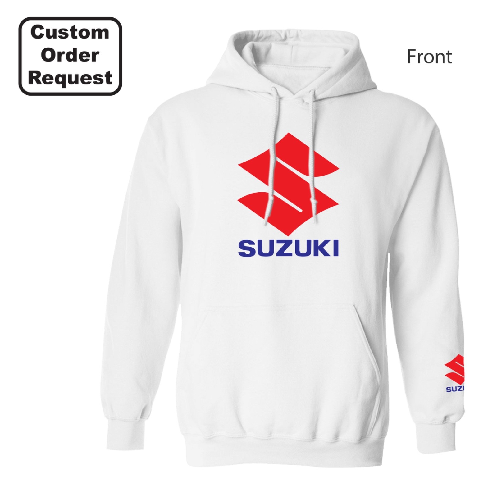 Custom Hoodie, 2xl White Hoodie Suzuki (requested from buyer)