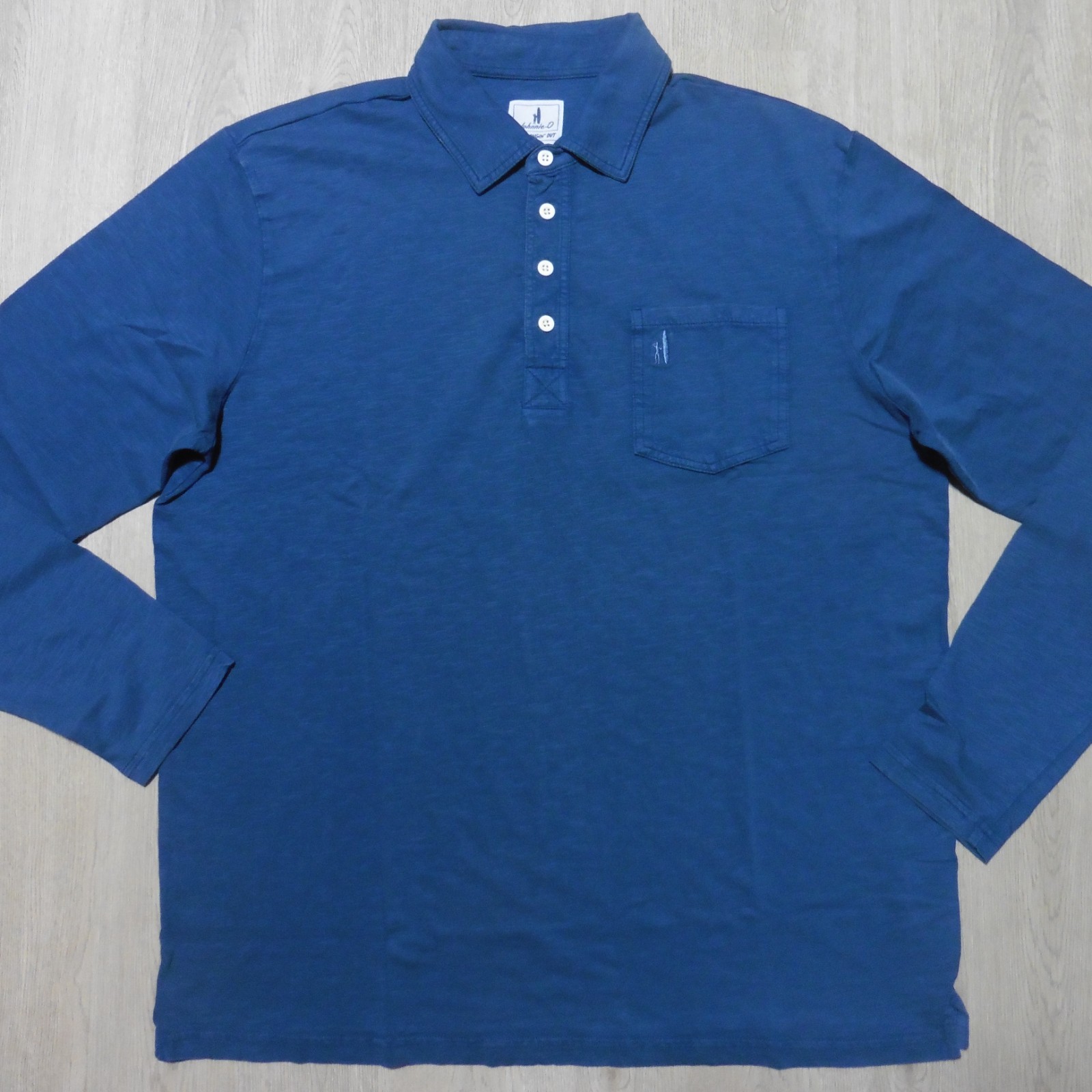 JOHNNIE O Mens COASTAL WASH POLO SHIRT LONG SLEEVE ORIGINAL 4-BUTTON GOLF