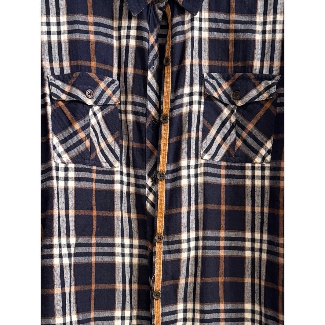 Est 1962 Plaid Button Up Classic Fall LS Top Blouse 2X Black Gold