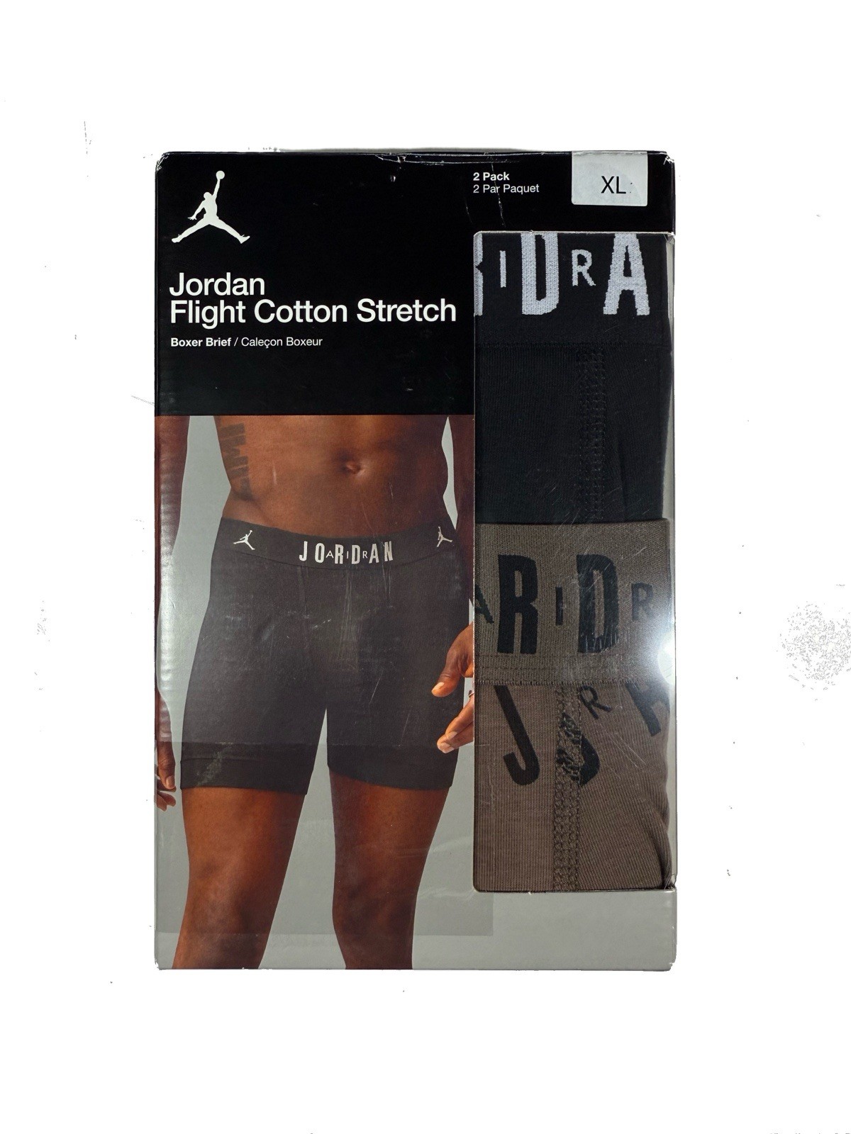 NWT. Jordan. 2 Pack. Flight Cotton Stretch Boxer Briefs. Brown. MRSP. $38.00