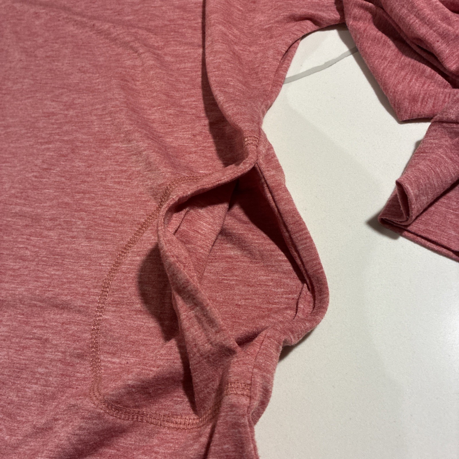 Unbranded Women’s Shirt Red Long Sleeve Top Round Neck Pullover Pocket Detail