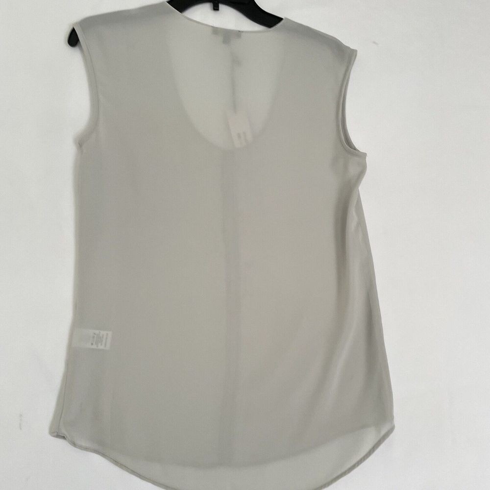 Shinestar Sleeveless Scoop Neck Blouse Women Small Gray Hi-Lo Hem