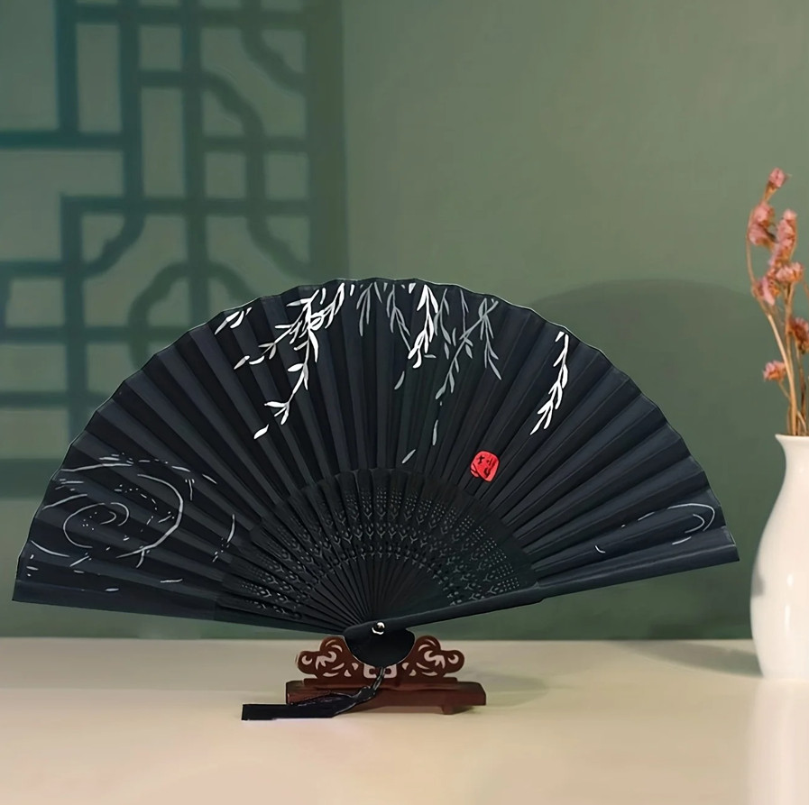 1pc Bamboo Folding Hand Fan Vintage Party Wedding Gift Fan for Church Wedding