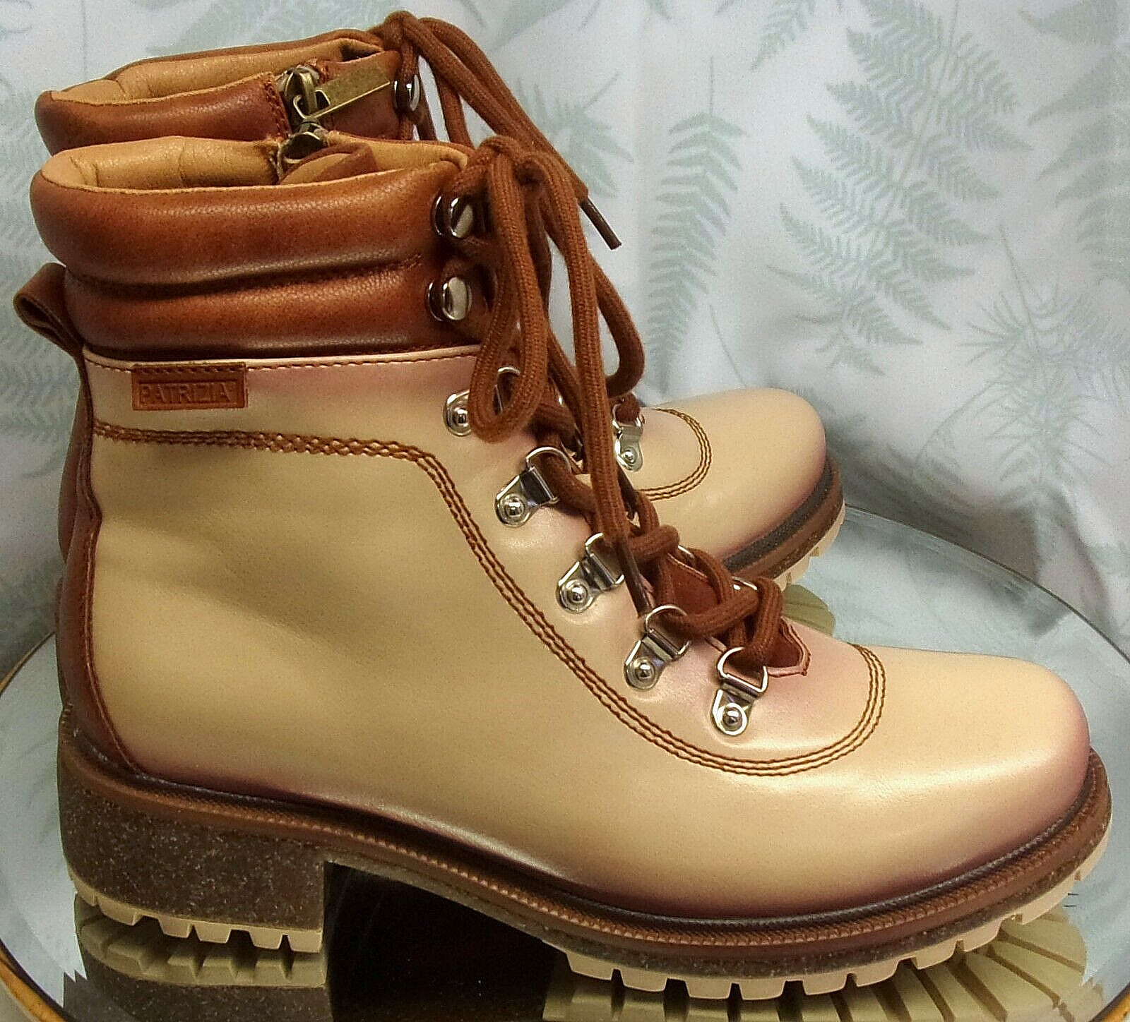 PATRIZIA EXPEDITION PINK BROWN ANKLE BOOTIES FASHION SHOES WOMENS SZ 8.5 EU 39