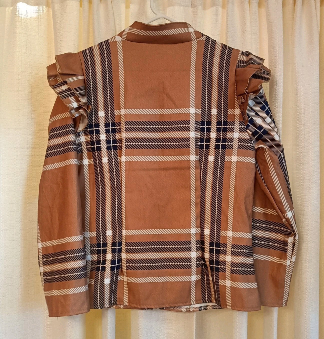 NWT White River Boutique Women’s Size S Blue/Beige/White/Plaid Babe Jacket