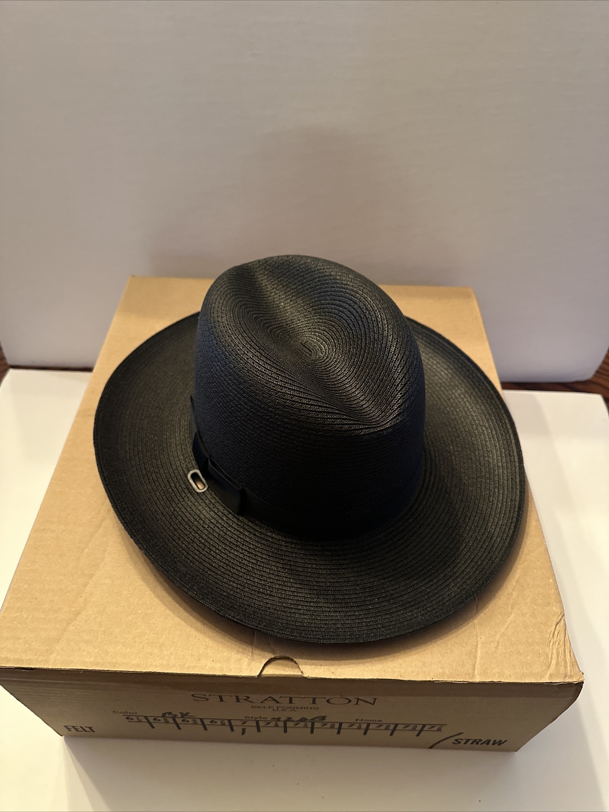 NEW Stratton Sheriff Style Straw Hat 42DB Double Brim Oval BLACK *Multiple Sizes