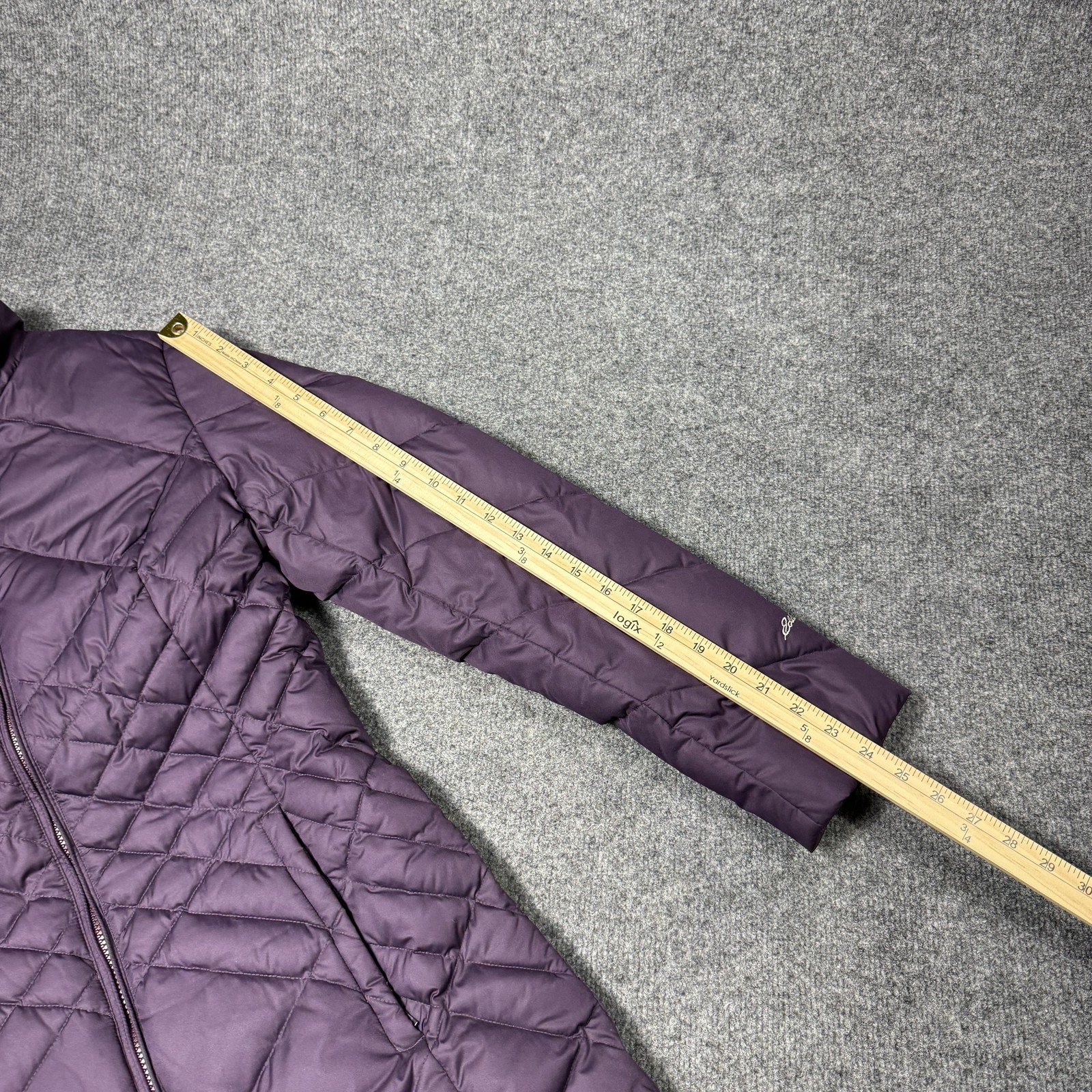 Eddie Bauer Down Puffer Coat Womens Small Purple Quilted Mid Length Warm