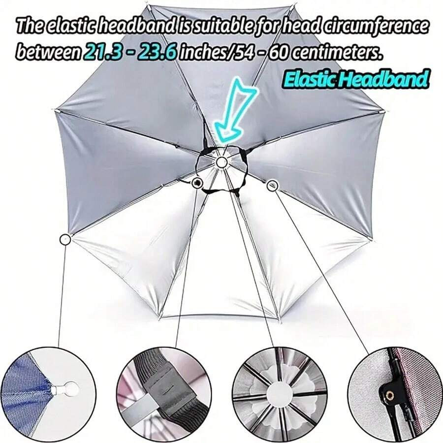 Umbrella Cap Suitable for Camping Fishing Elastic Headband UV Safe Umbrella Cap
