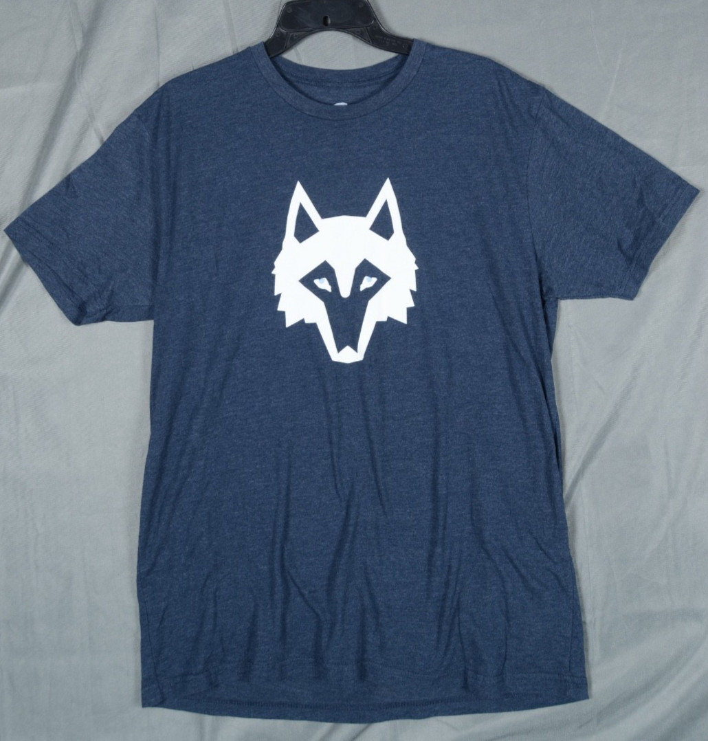 Greyson Clothiers Men’s White Wolf Head Graphic T-Shirt Blue Gray LARGE