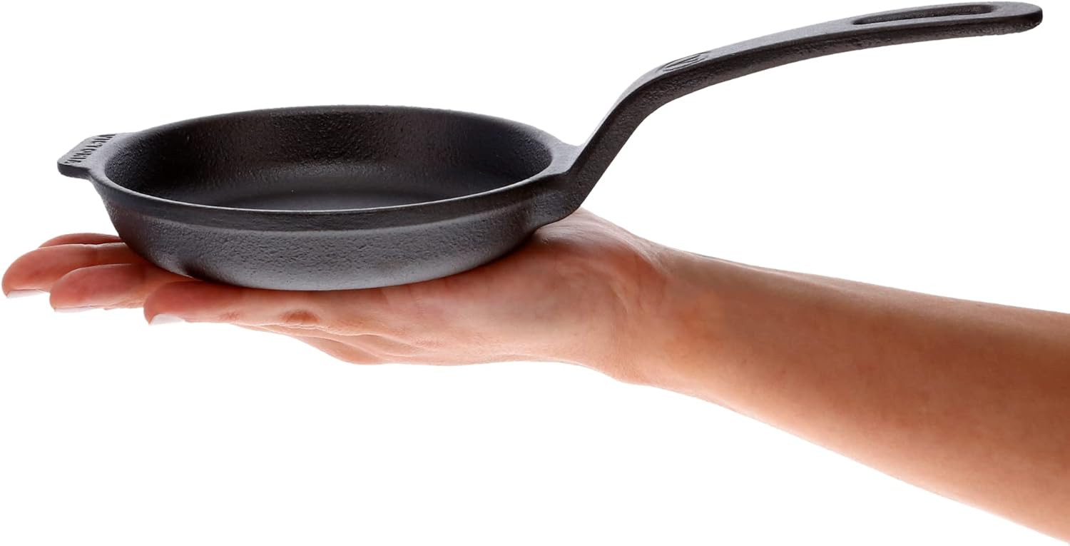 Victoria 4-Inch Cast Iron Skillet, Pre-Seasoned 4.8 Inch, Black