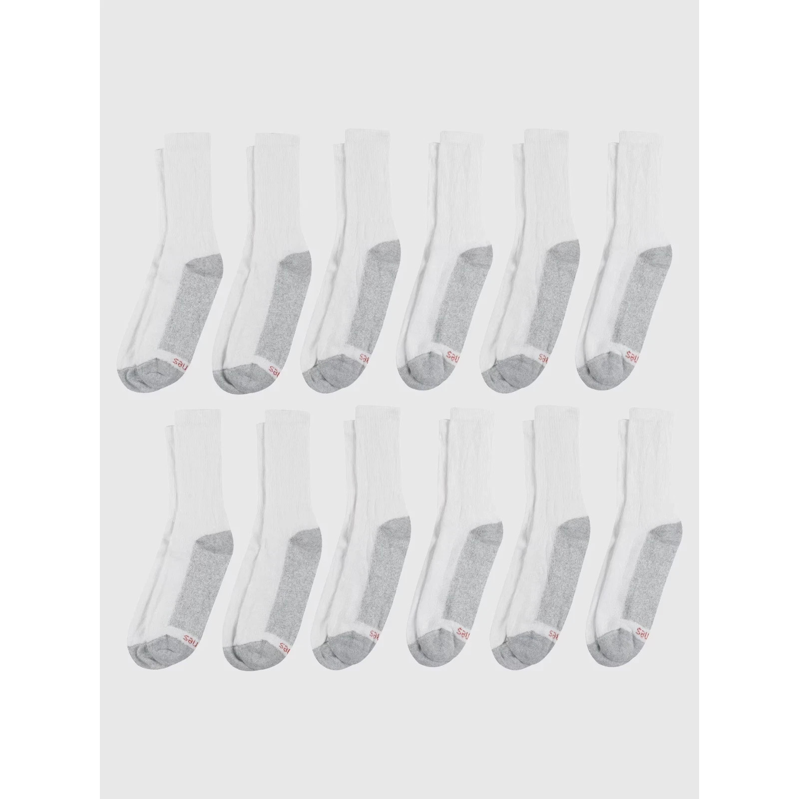 (12-Pair Pack) Hanes Men’s Double Tough Crew Socks,(Shoe Size 12-14)Great Price