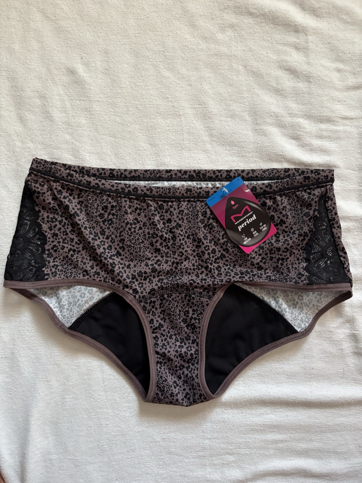 NEW Maidenform Moderate Period Hipster Panty Black Women’s Size Xlarge DMLBSM