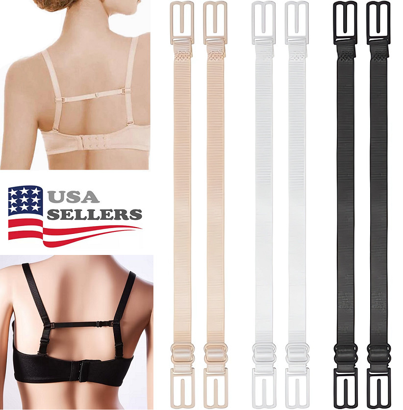 8Pcs Bra Strap Clips Elastic Non-slip Strap Holder Women Bra Rope Adjustable USA
