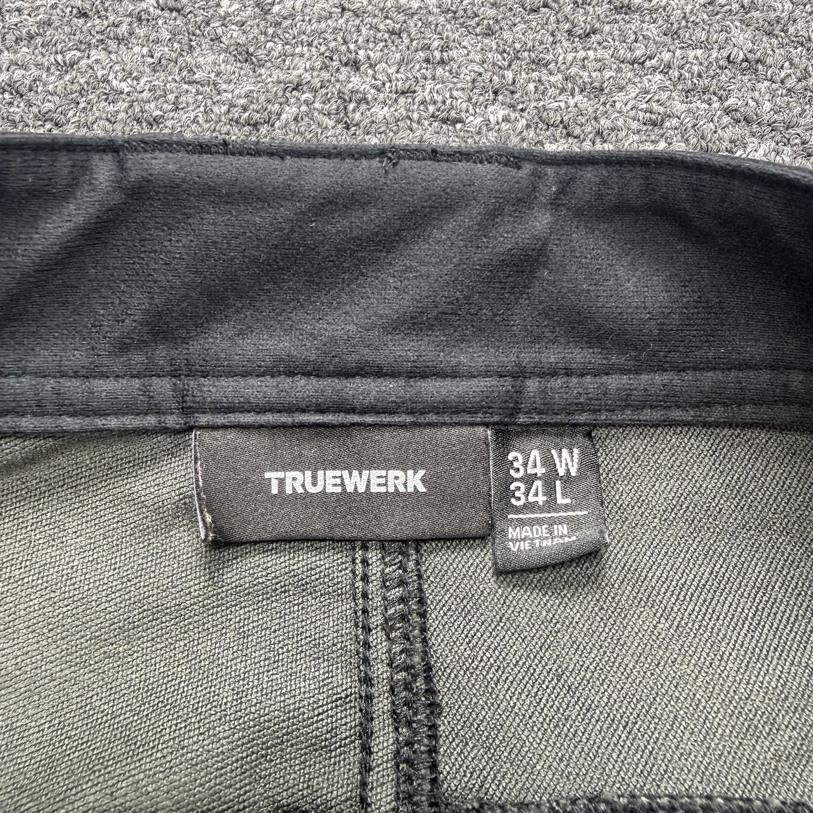 Truewerk T2 Werk Pant Mens 34×34 Black Cargo Utility Workwear EUC