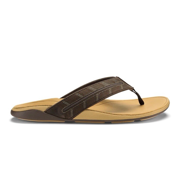 OluKai Tauhine Men’s Beach Sandals – Toffee, US 11