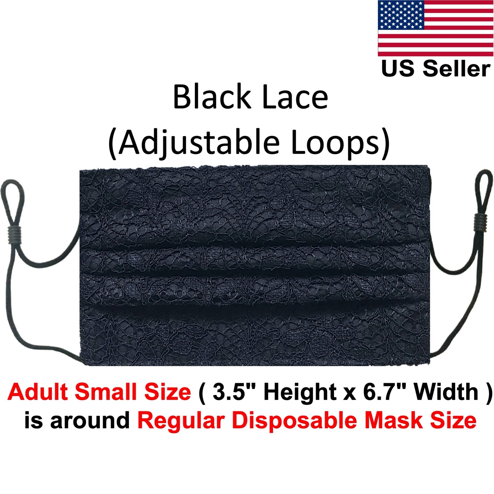 Black Face Mask Washable Reusable with Nose Wire with Filter Pocket Cotton Satin