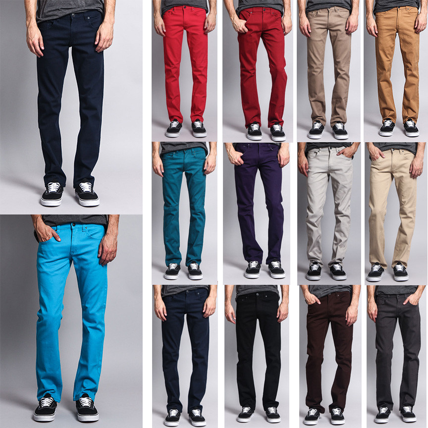 Victorious Men’s Slim Fit Colored Denim Jeans Stretch Pants GS21 – FREE SHIP