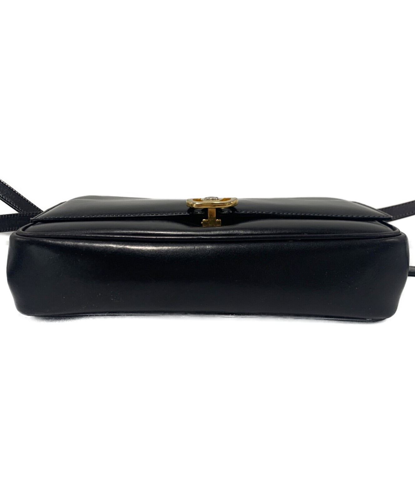 CELINE Vintage Shoulder Bag Black Women Pre-owned Heavy Wear Japan F/S USED