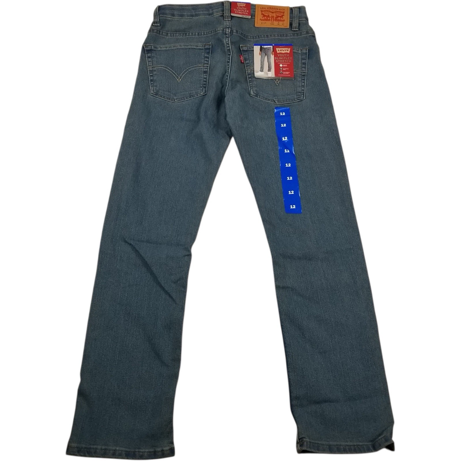 Levi’s Youth Boy’s sz 12 Slim Flex Stretch Adjustable Waist Straight Denim Jean
