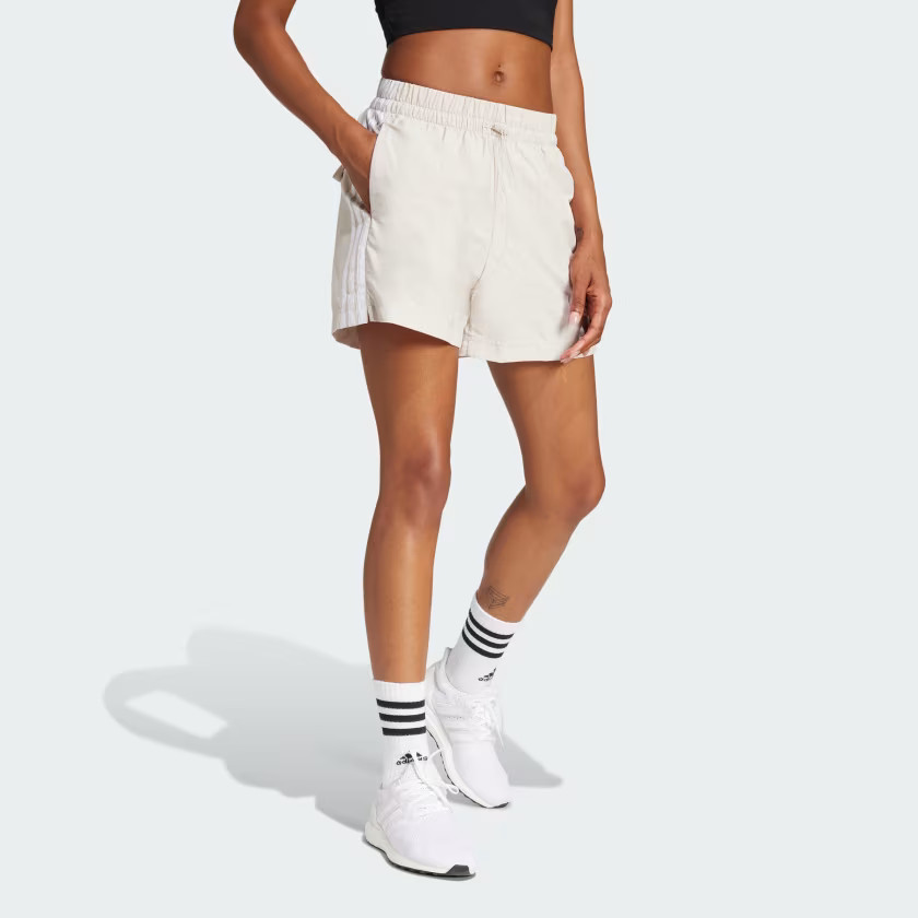adidas women Essentials 3-Stripes Lifestyle Woven Shorts